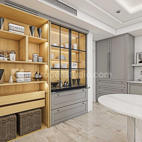 نمونه طراحی کابینت نئوکلاسیک کاروپن استودیو