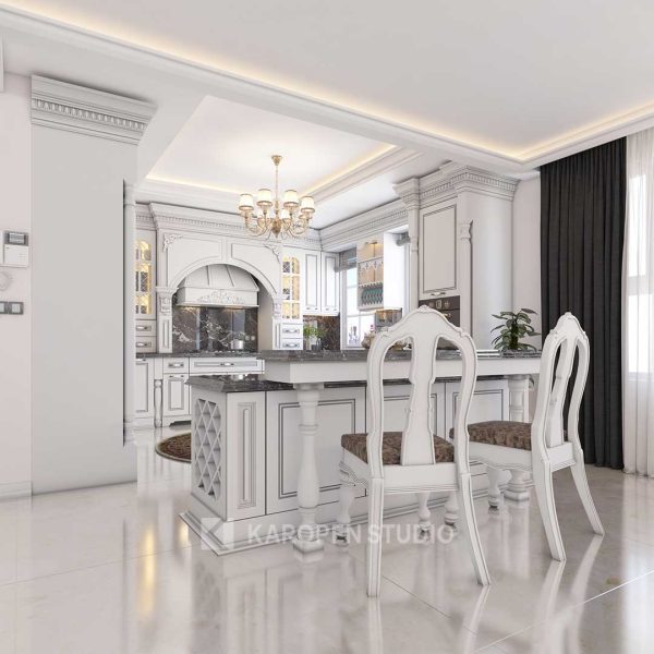طراحی کابینت کلاسیک کاروپن استودیو