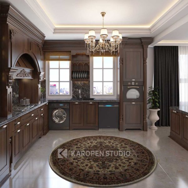 نمونه طراحی کابینت سبک کلاسیک کاروپن استودیو