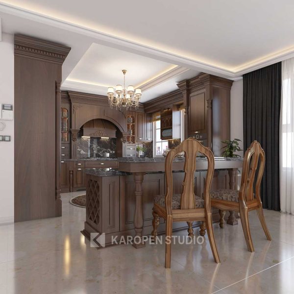 نمونه طراحی کابینت کلاسیک کاروپن استودیو